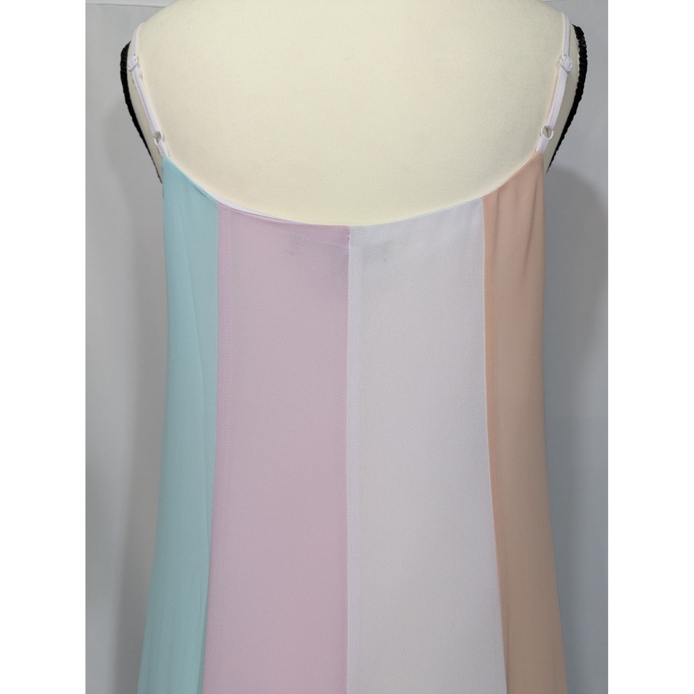 Lulus Pastel Colorblock Chiffon Maxi Dress Adjustable Strap Small NWT Minor Flaw - Picture 10 of 13